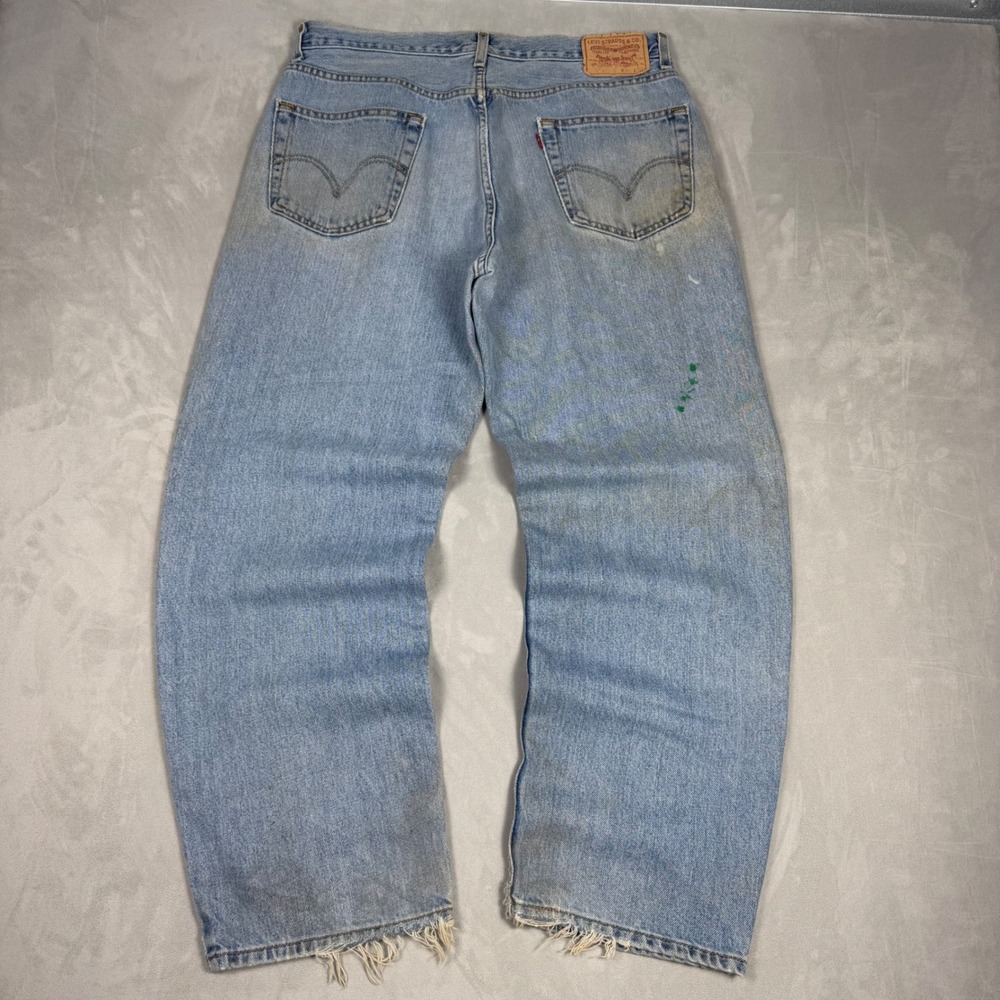 Y2K Mens Levis 550 Relaxed Fit Tapered Light Wash Baggy Denim Jeans 36x30